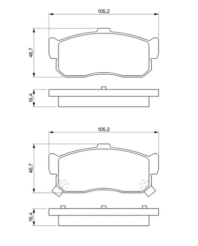 Bremsbelagsatz, Scheibenbremse Hinterachse BOSCH 0 986 461 144 Bild Bremsbelagsatz, Scheibenbremse Hinterachse BOSCH 0 986 461 144