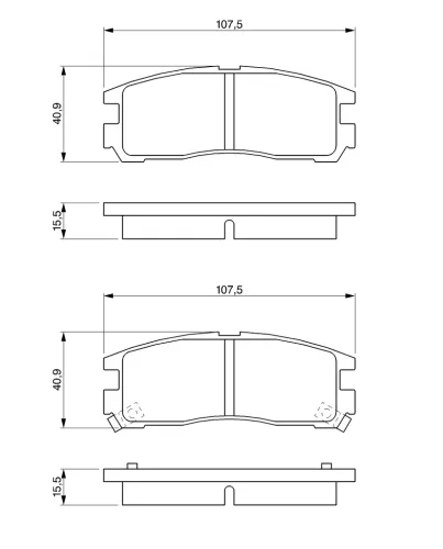 Bremsbelagsatz, Scheibenbremse Hinterachse BOSCH 0 986 461 145 Bild Bremsbelagsatz, Scheibenbremse Hinterachse BOSCH 0 986 461 145