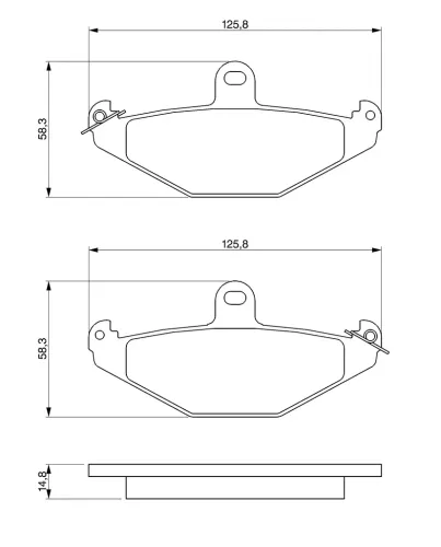 Bremsbelagsatz, Scheibenbremse BOSCH 0 986 461 148 Bild Bremsbelagsatz, Scheibenbremse BOSCH 0 986 461 148