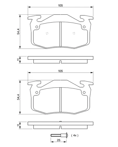 Bremsbelagsatz, Scheibenbremse BOSCH 0 986 461 149 Bild Bremsbelagsatz, Scheibenbremse BOSCH 0 986 461 149