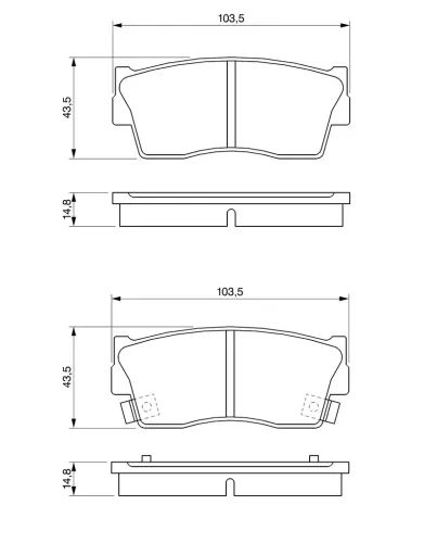 Bremsbelagsatz, Scheibenbremse Vorderachse BOSCH 0 986 461 750 Bild Bremsbelagsatz, Scheibenbremse Vorderachse BOSCH 0 986 461 750
