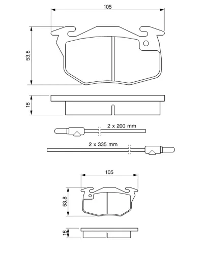 Bremsbelagsatz, Scheibenbremse BOSCH 0 986 461 763 Bild Bremsbelagsatz, Scheibenbremse BOSCH 0 986 461 763
