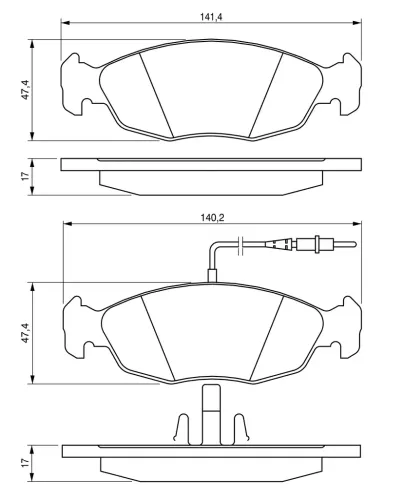 Bremsbelagsatz, Scheibenbremse Vorderachse BOSCH 0 986 461 764 Bild Bremsbelagsatz, Scheibenbremse Vorderachse BOSCH 0 986 461 764