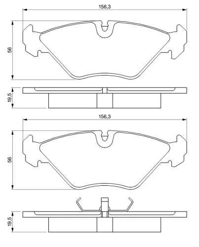 Bremsbelagsatz, Scheibenbremse Vorderachse BOSCH 0 986 461 766 Bild Bremsbelagsatz, Scheibenbremse Vorderachse BOSCH 0 986 461 766