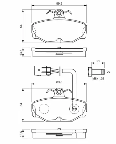 Bremsbelagsatz, Scheibenbremse Hinterachse BOSCH 0 986 461 767 Bild Bremsbelagsatz, Scheibenbremse Hinterachse BOSCH 0 986 461 767