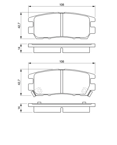 Bremsbelagsatz, Scheibenbremse Hinterachse BOSCH 0 986 461 768 Bild Bremsbelagsatz, Scheibenbremse Hinterachse BOSCH 0 986 461 768