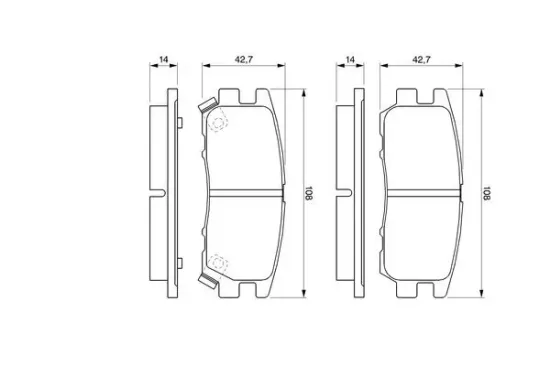 Bremsbelagsatz, Scheibenbremse Hinterachse BOSCH 0 986 461 768 Bild Bremsbelagsatz, Scheibenbremse Hinterachse BOSCH 0 986 461 768
