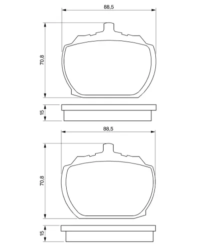 Bremsbelagsatz, Scheibenbremse Vorderachse BOSCH 0 986 463 641 Bild Bremsbelagsatz, Scheibenbremse Vorderachse BOSCH 0 986 463 641