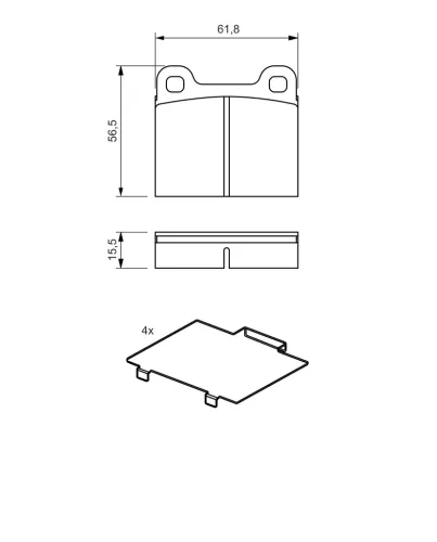 Bremsbelagsatz, Scheibenbremse BOSCH 0 986 466 302 Bild Bremsbelagsatz, Scheibenbremse BOSCH 0 986 466 302