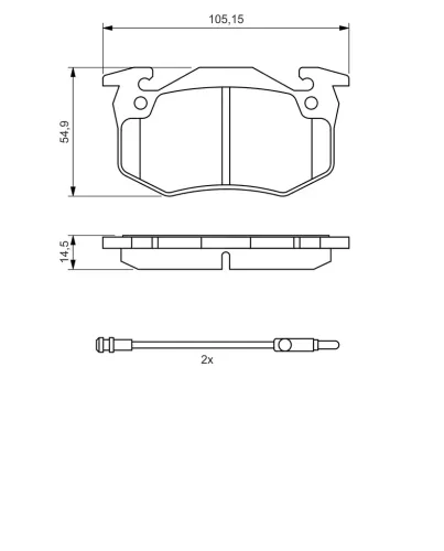 Bremsbelagsatz, Scheibenbremse BOSCH 0 986 466 346 Bild Bremsbelagsatz, Scheibenbremse BOSCH 0 986 466 346