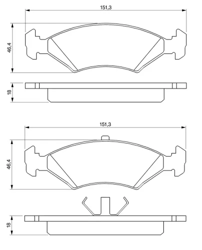 Bremsbelagsatz, Scheibenbremse BOSCH 0 986 466 402 Bild Bremsbelagsatz, Scheibenbremse BOSCH 0 986 466 402