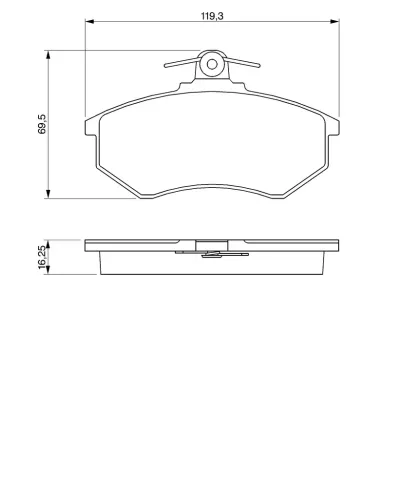 Bremsbelagsatz, Scheibenbremse Vorderachse BOSCH 0 986 466 698 Bild Bremsbelagsatz, Scheibenbremse Vorderachse BOSCH 0 986 466 698