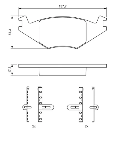 Bremsbelagsatz, Scheibenbremse BOSCH 0 986 468 890 Bild Bremsbelagsatz, Scheibenbremse BOSCH 0 986 468 890
