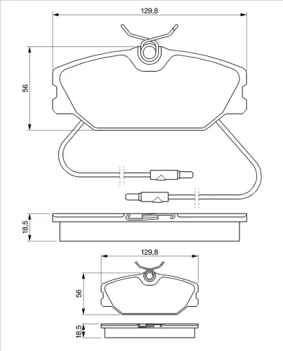 Bremsbelagsatz, Scheibenbremse Vorderachse BOSCH 0 986 469 191 Bild Bremsbelagsatz, Scheibenbremse Vorderachse BOSCH 0 986 469 191