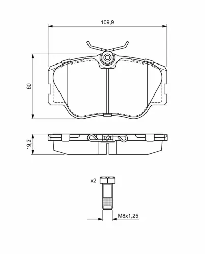Bremsbelagsatz, Scheibenbremse Vorderachse BOSCH 0 986 469 410 Bild Bremsbelagsatz, Scheibenbremse Vorderachse BOSCH 0 986 469 410