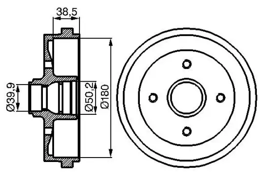 Bremstrommel Hinterachse BOSCH 0 986 477 002 Bild Bremstrommel Hinterachse BOSCH 0 986 477 002