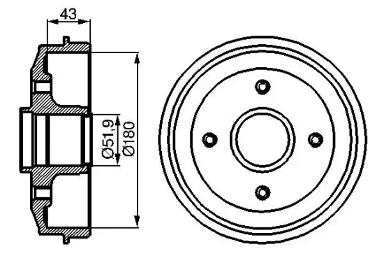 Bremstrommel Hinterachse BOSCH 0 986 477 020 Bild Bremstrommel Hinterachse BOSCH 0 986 477 020