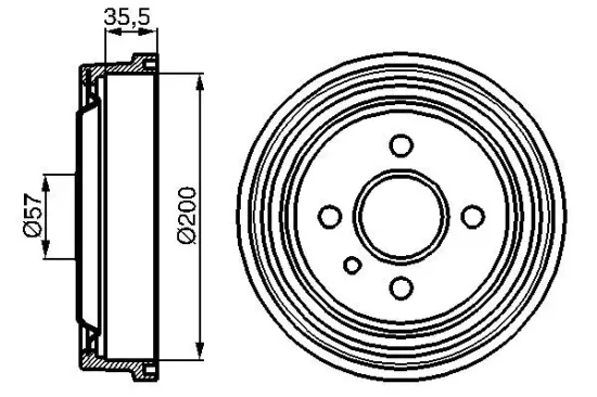 Bremstrommel Hinterachse BOSCH 0 986 477 021 Bild Bremstrommel Hinterachse BOSCH 0 986 477 021