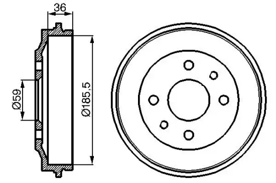 Bremstrommel Hinterachse BOSCH 0 986 477 055 Bild Bremstrommel Hinterachse BOSCH 0 986 477 055