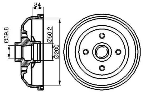 Bremstrommel Hinterachse BOSCH 0 986 477 056 Bild Bremstrommel Hinterachse BOSCH 0 986 477 056