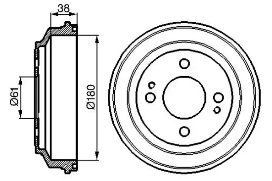 Bremstrommel Hinterachse BOSCH 0 986 477 063 Bild Bremstrommel Hinterachse BOSCH 0 986 477 063