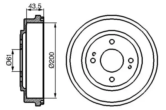 Bremstrommel Hinterachse BOSCH 0 986 477 081 Bild Bremstrommel Hinterachse BOSCH 0 986 477 081