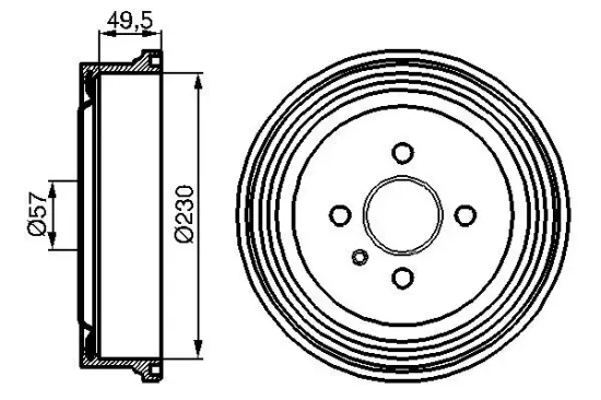 Bremstrommel Hinterachse BOSCH 0 986 477 100 Bild Bremstrommel Hinterachse BOSCH 0 986 477 100