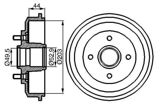 Bremstrommel Hinterachse BOSCH 0 986 477 102 Bild Bremstrommel Hinterachse BOSCH 0 986 477 102