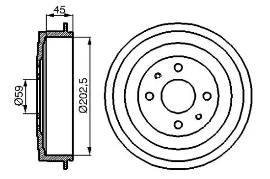 Bremstrommel Hinterachse BOSCH 0 986 477 109 Bild Bremstrommel Hinterachse BOSCH 0 986 477 109