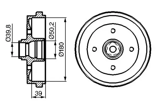 Bremstrommel Hinterachse BOSCH 0 986 477 111 Bild Bremstrommel Hinterachse BOSCH 0 986 477 111