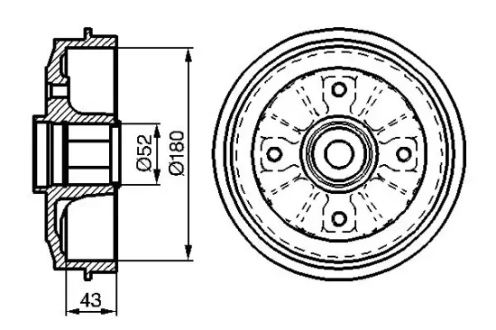 Bremstrommel Hinterachse BOSCH 0 986 477 114 Bild Bremstrommel Hinterachse BOSCH 0 986 477 114