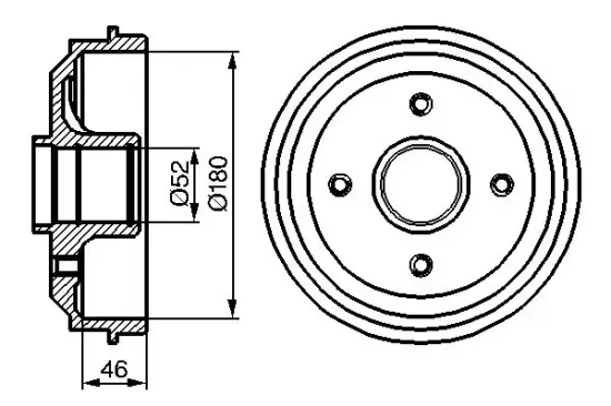 Bremstrommel Hinterachse BOSCH 0 986 477 116 Bild Bremstrommel Hinterachse BOSCH 0 986 477 116