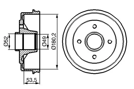 Bremstrommel Hinterachse BOSCH 0 986 477 117 Bild Bremstrommel Hinterachse BOSCH 0 986 477 117