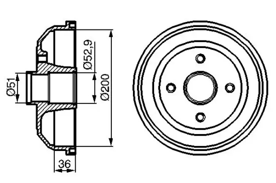 Bremstrommel Hinterachse BOSCH 0 986 477 134 Bild Bremstrommel Hinterachse BOSCH 0 986 477 134