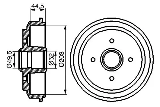 Bremstrommel Hinterachse BOSCH 0 986 477 149 Bild Bremstrommel Hinterachse BOSCH 0 986 477 149