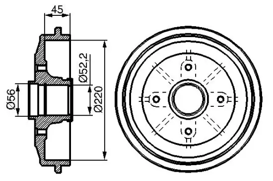 Bremstrommel Hinterachse BOSCH 0 986 477 151 Bild Bremstrommel Hinterachse BOSCH 0 986 477 151