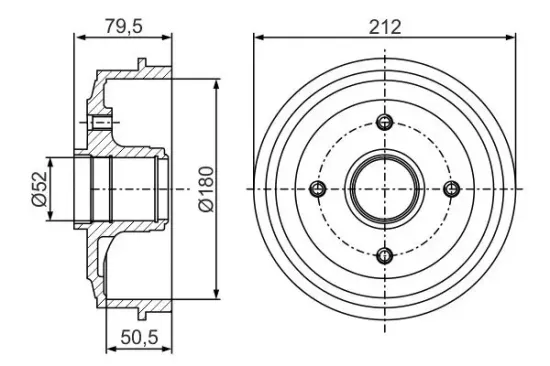 Bremstrommel Hinterachse BOSCH 0 986 477 153 Bild Bremstrommel Hinterachse BOSCH 0 986 477 153