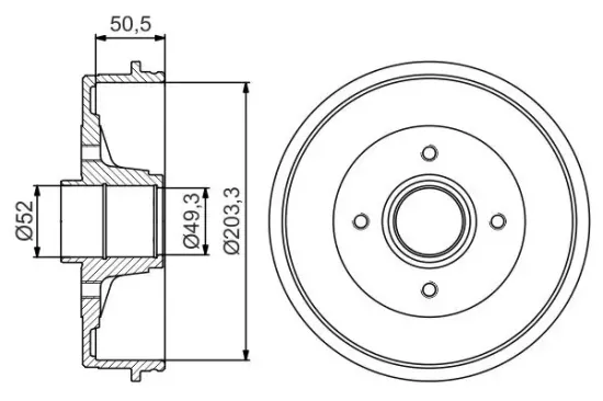 Bremstrommel Hinterachse BOSCH 0 986 477 197 Bild Bremstrommel Hinterachse BOSCH 0 986 477 197