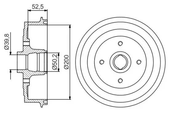Bremstrommel Hinterachse BOSCH 0 986 477 217 Bild Bremstrommel Hinterachse BOSCH 0 986 477 217