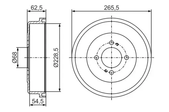 Bremstrommel Hinterachse BOSCH 0 986 477 272 Bild Bremstrommel Hinterachse BOSCH 0 986 477 272