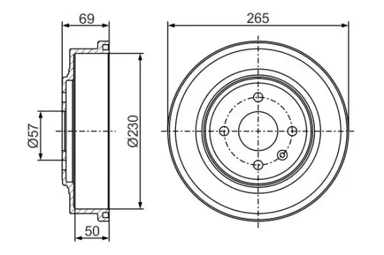 Bremstrommel Hinterachse BOSCH 0 986 477 277 Bild Bremstrommel Hinterachse BOSCH 0 986 477 277