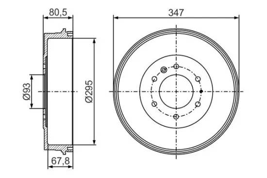 Bremstrommel Hinterachse BOSCH 0 986 477 280 Bild Bremstrommel Hinterachse BOSCH 0 986 477 280