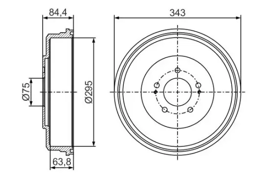 Bremstrommel Hinterachse BOSCH 0 986 477 285 Bild Bremstrommel Hinterachse BOSCH 0 986 477 285