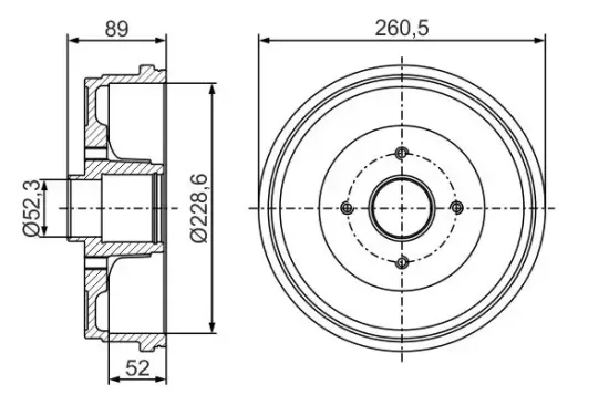 Bremstrommel Hinterachse BOSCH 0 986 477 288 Bild Bremstrommel Hinterachse BOSCH 0 986 477 288