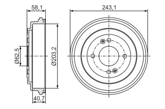 Bremstrommel Hinterachse BOSCH 0 986 477 298 Bild Bremstrommel Hinterachse BOSCH 0 986 477 298