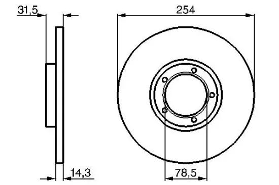 Bremsscheibe Vorderachse BOSCH 0 986 478 345 Bild Bremsscheibe Vorderachse BOSCH 0 986 478 345