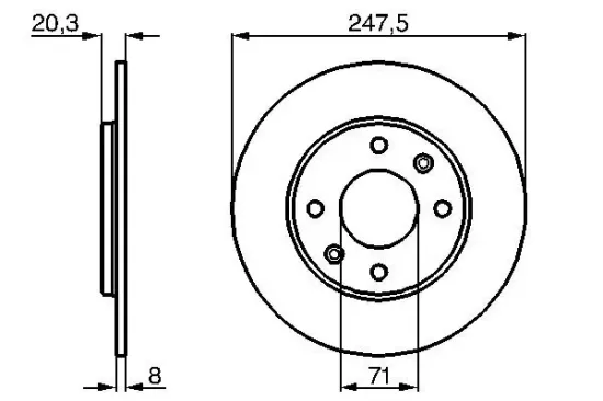 Bremsscheibe Hinterachse BOSCH 0 986 478 371 Bild Bremsscheibe Hinterachse BOSCH 0 986 478 371