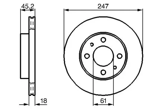 Bremsscheibe Vorderachse BOSCH 0 986 478 459 Bild Bremsscheibe Vorderachse BOSCH 0 986 478 459