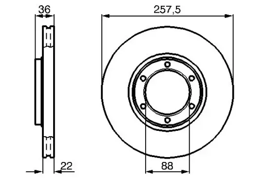 Bremsscheibe Vorderachse BOSCH 0 986 478 596 Bild Bremsscheibe Vorderachse BOSCH 0 986 478 596