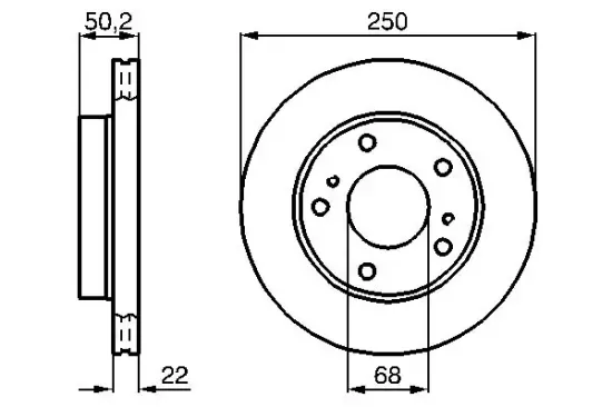 Bremsscheibe Vorderachse BOSCH 0 986 478 685 Bild Bremsscheibe Vorderachse BOSCH 0 986 478 685